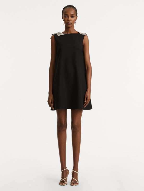 Oscar De La Renta Fern Sequin Embroidered Open Back Dress