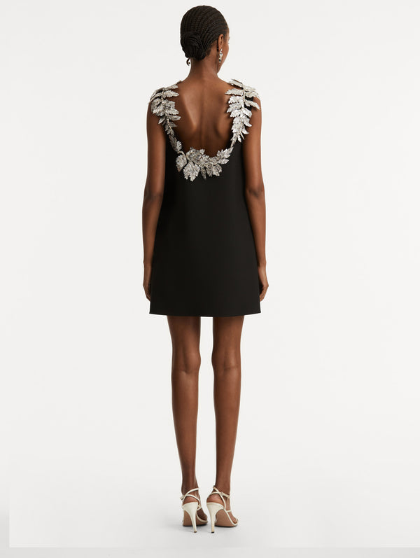 Oscar De La Renta Fern Sequin Embroidered Open Back Dress