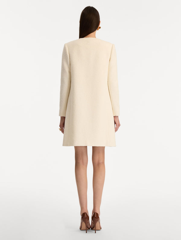 Oscar De La Renta Foxglove Embroidered Tweed Jacket