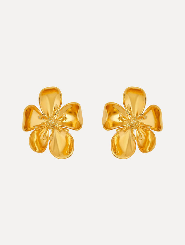 oscar de la renta Large Cherry Blossom Clip-On Earrings