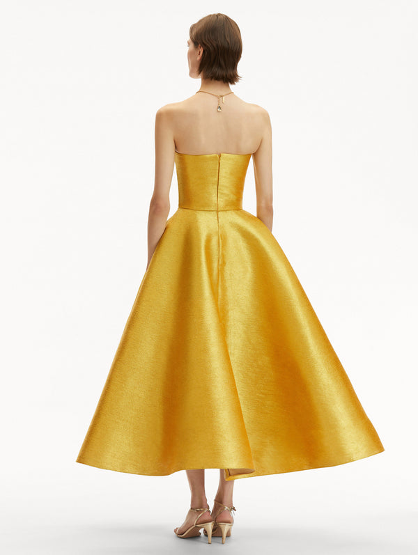 Oscar De La Renta Metallic Threadwork Cocktail Dress