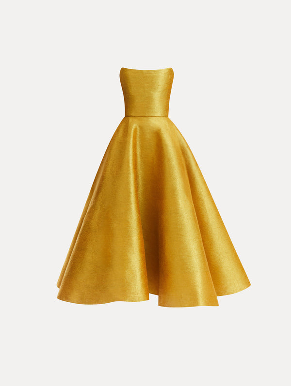 oscar de la renta Metallic Threadwork Cocktail Dress