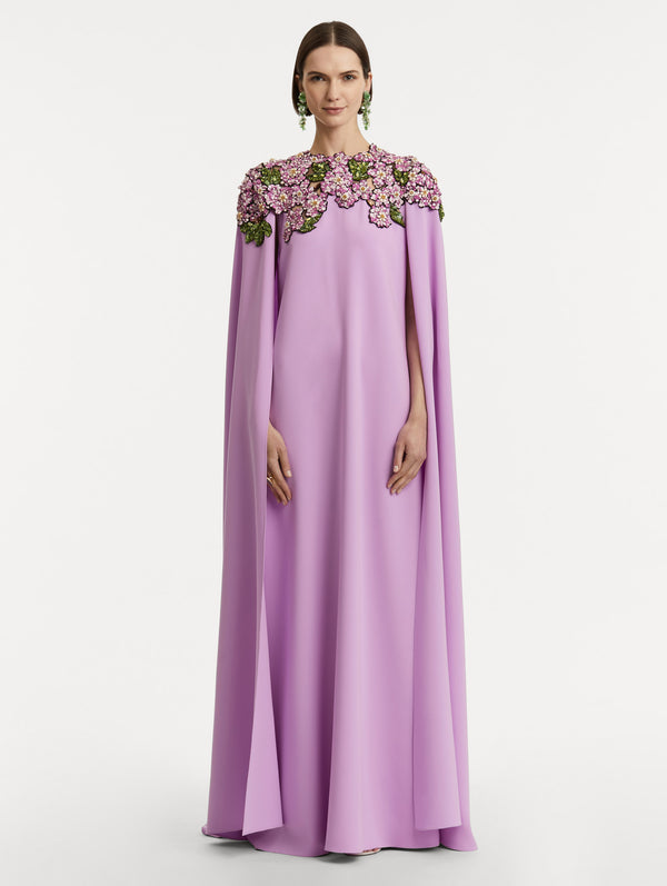 Oscar De La Renta Mosaic Sequin Floral Embroidered Caftan