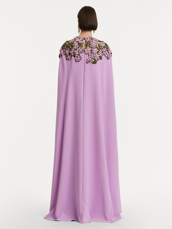 Oscar De La Renta Mosaic Sequin Floral Embroidered Caftan