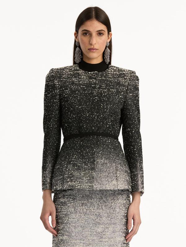 Oscar De La Renta Ombré Lurex Bouclé Jacquard Jacket