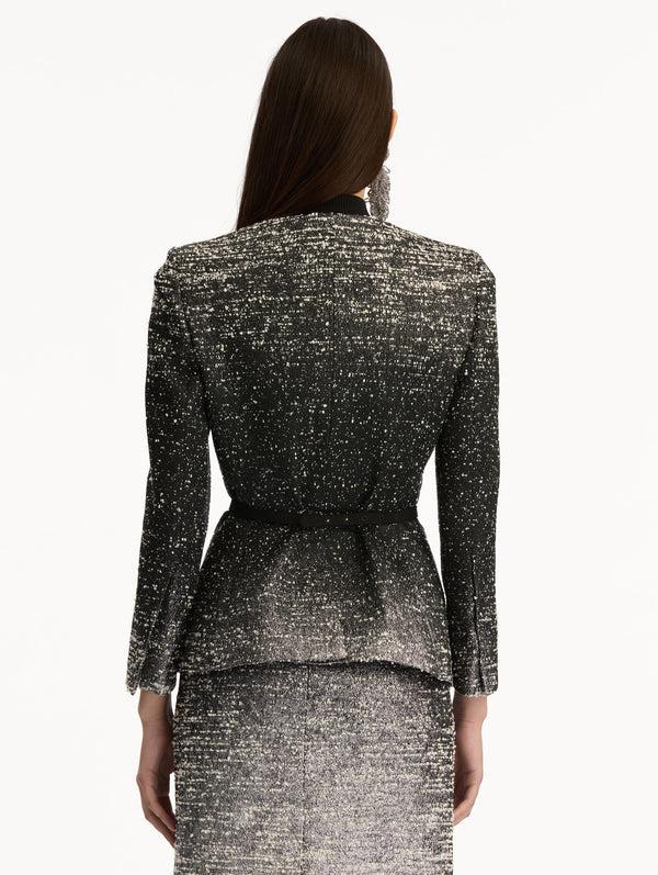 Oscar De La Renta Ombré Lurex Bouclé Jacquard Jacket