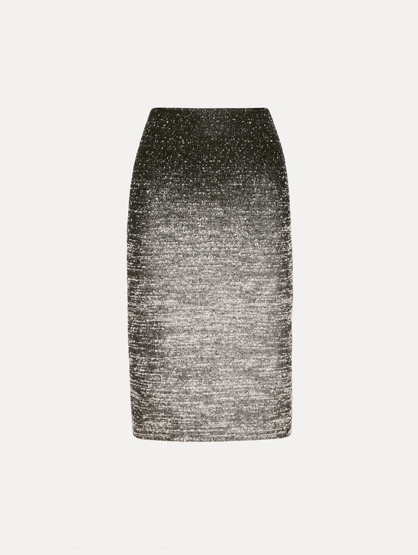oscar de la renta Ombré Lurex Bouclé Jacquard Skirt