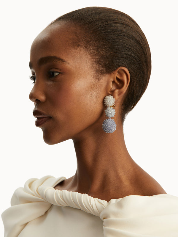 Oscar De La Renta Ombré Pompom Drop Clip-On Earrings
