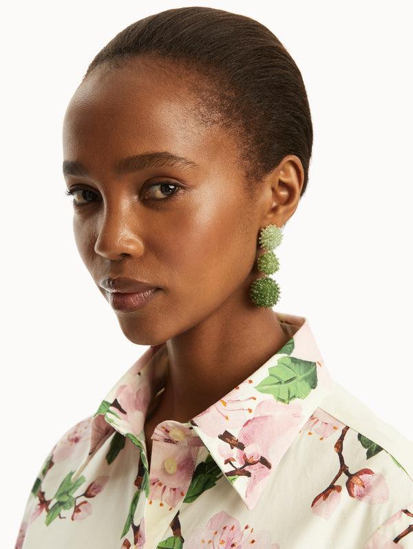 Oscar De La Renta Ombré Pompom Drop Clip-On Earrings