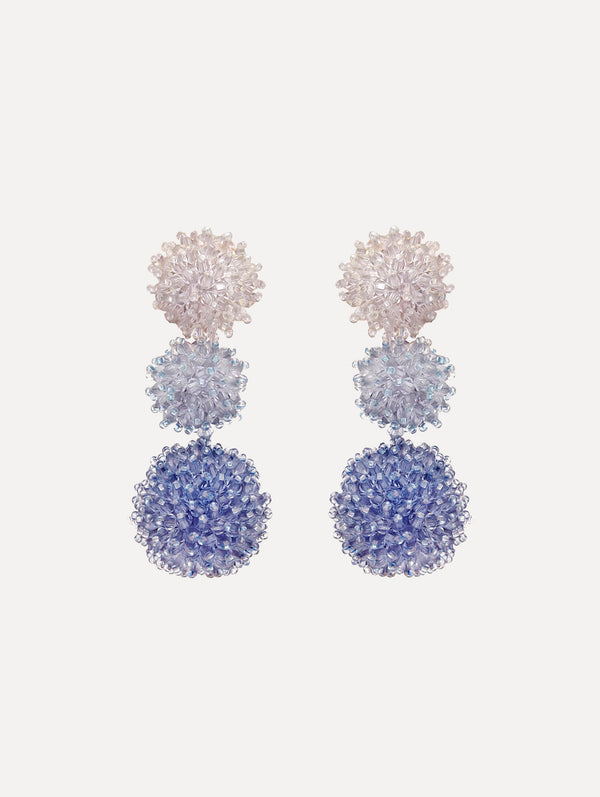 oscar de la renta Ombré Pompom Drop Clip-On Earrings