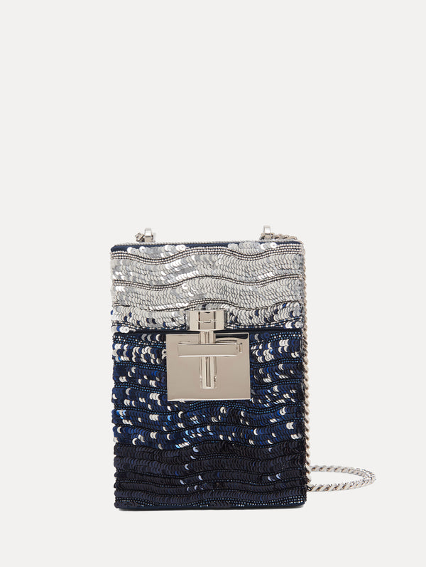 Oscar De La Renta Ombré Sequin Alibi Top Handle Bag