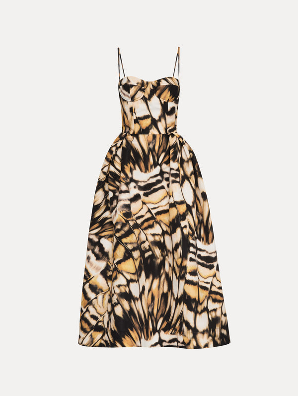 oscar de la renta Abstract Butterfly Faille Dress
