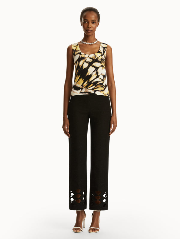 Oscar De La Renta Abstract Butterfly Printed Tank