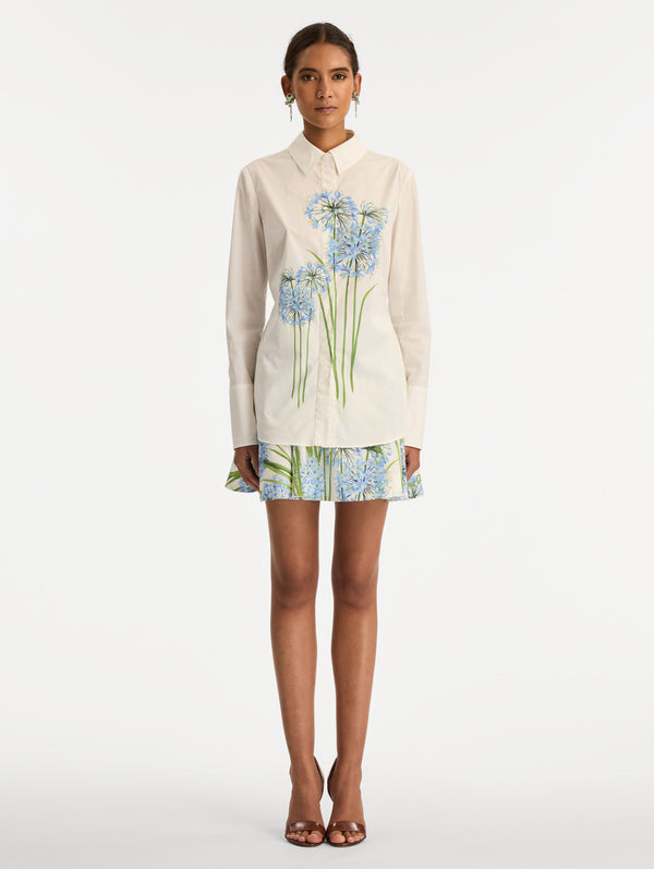 Oscar De La Renta Allium Cotton Poplin Blouse
