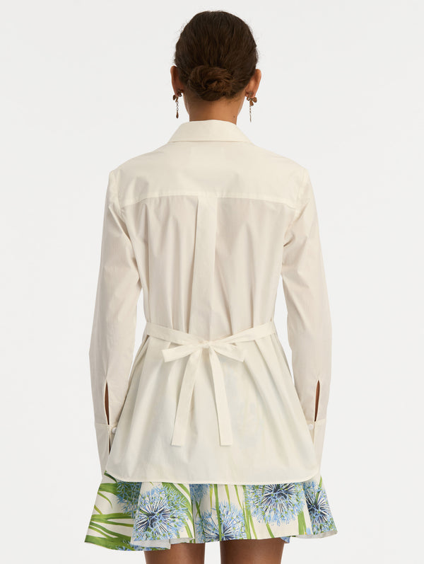 Oscar De La Renta Allium Cotton Poplin Blouse