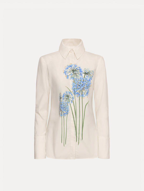 oscar de la renta Allium Cotton Poplin Blouse
