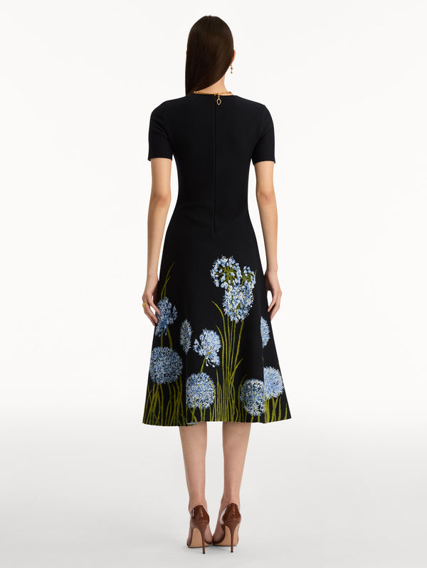 Oscar De La Renta Allium Jacquard Knit Dress