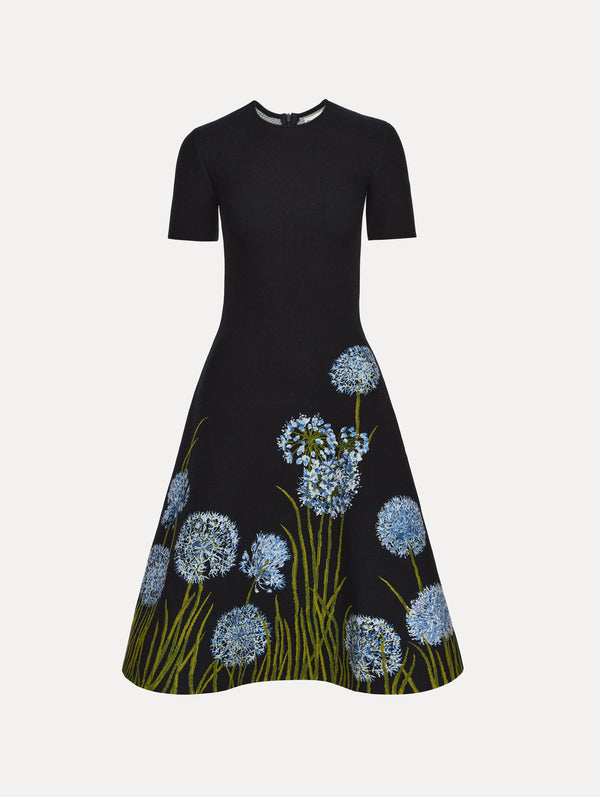 oscar de la renta Allium Jacquard Knit Dress
