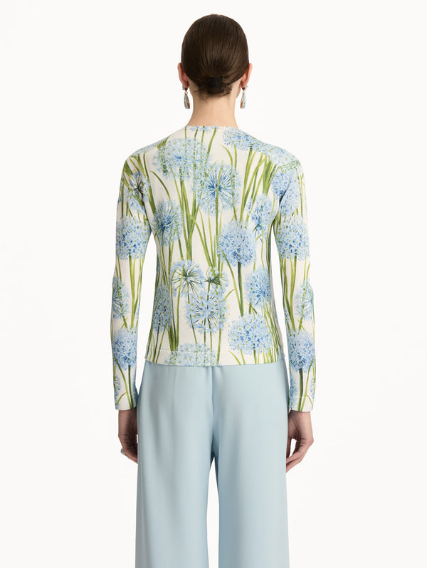 Oscar De La Renta Allium Printed Cardigan