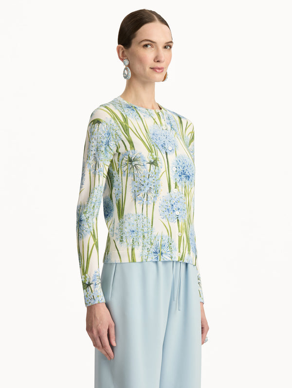 Oscar De La Renta Allium Printed Cardigan