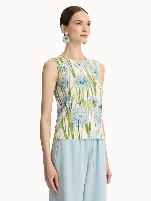 Oscar De La Renta Allium Printed Tank