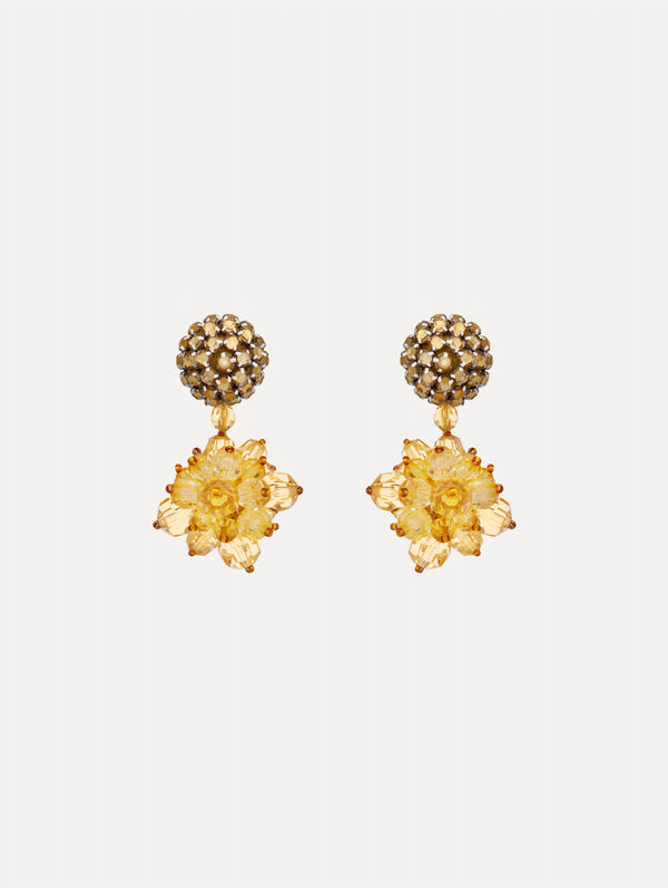 oscar de la renta Beaded Pompom Clip-On Earrings