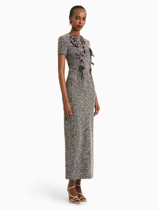 Oscar De La Renta Bouclé Jersey Tweed Dress