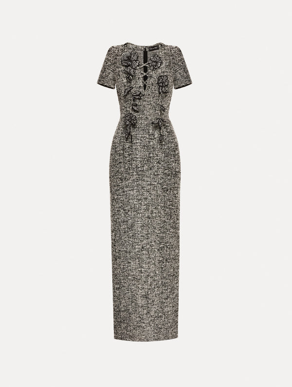 oscar de la renta Bouclé Jersey Tweed Dress