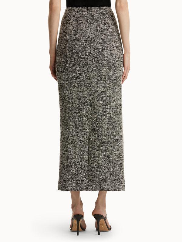 Oscar De La Renta Bouclé Jersey Tweed Pencil Skirt