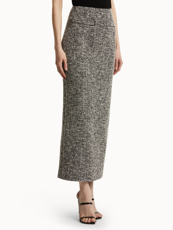 Oscar De La Renta Bouclé Jersey Tweed Pencil Skirt