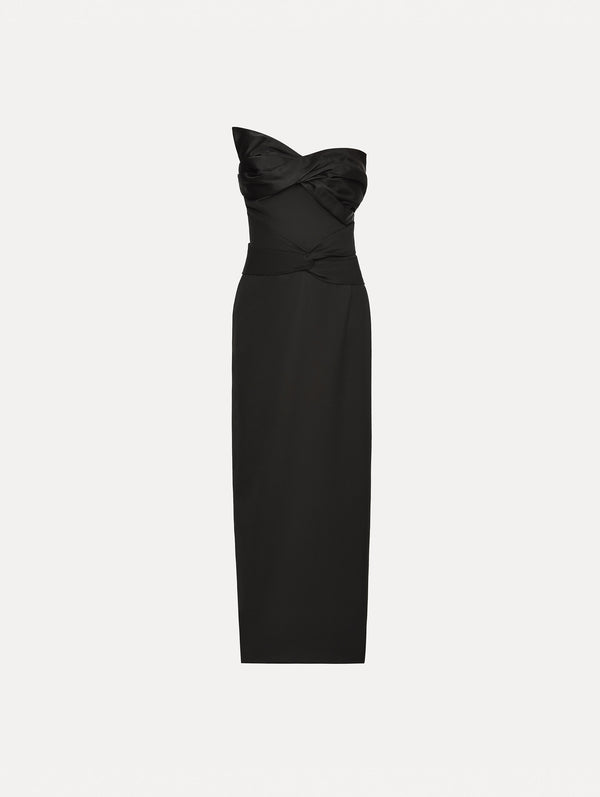 oscar de la renta Bow-Detailed Wool Gabardine Gown