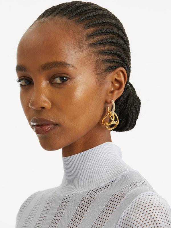 Oscar De La Renta Braided O Pavé Drop Earrings