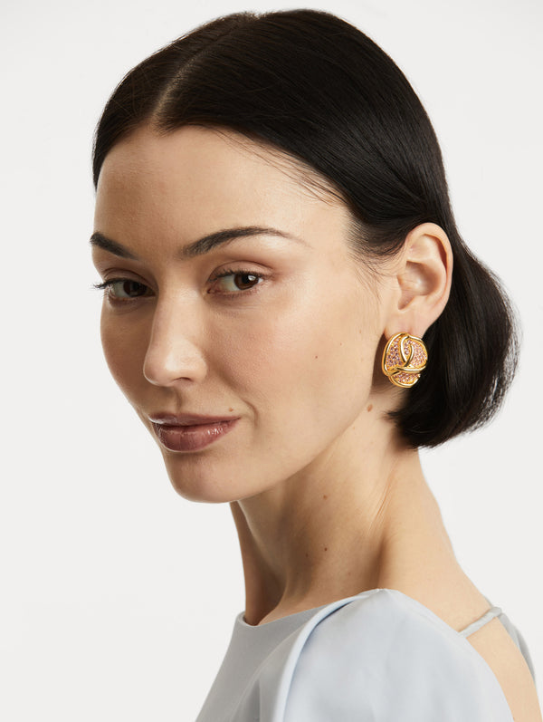 Oscar De La Renta Braided O Pavé Earrings