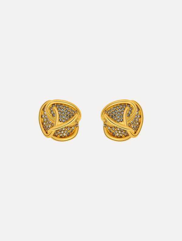 oscar de la renta Braided O Pavé Earrings