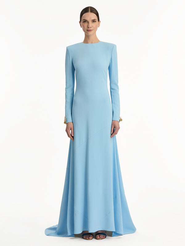 Oscar De La Renta Butterfly-Detailed Keyhole Gown