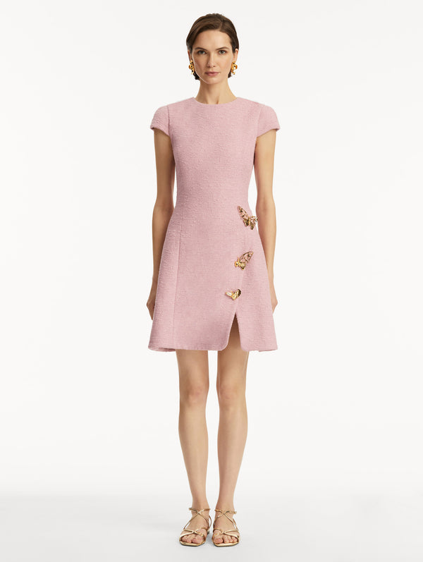 Oscar De La Renta Butterfly-Detailed Tweed Dress