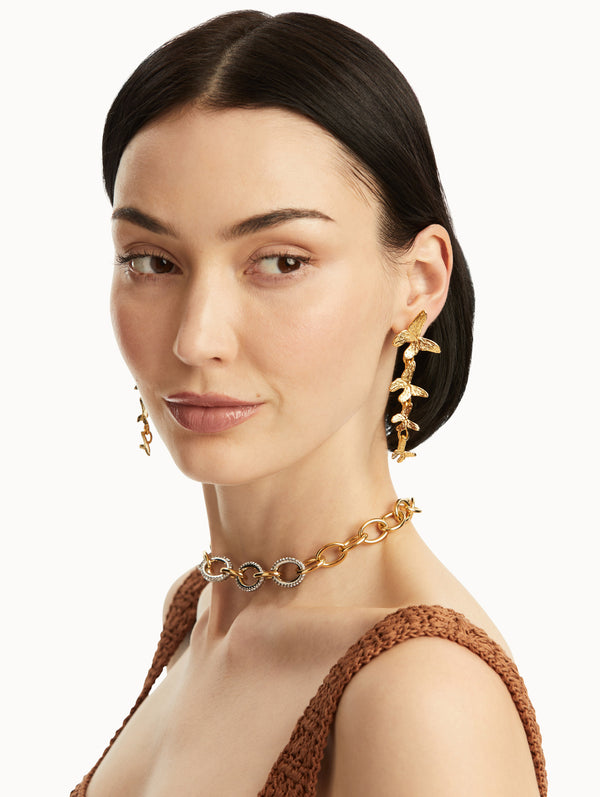 Oscar De La Renta Butterfly Drop Earrings