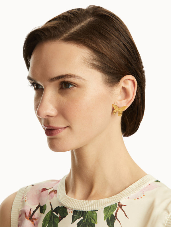 Oscar De La Renta Butterfly Earrings