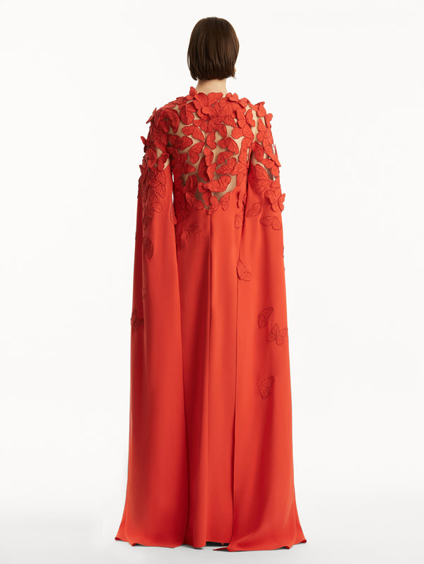 Oscar De La Renta Butterfly Embroidered Caftan