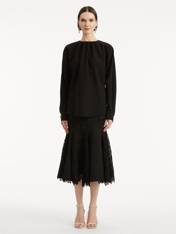 Oscar De La Renta Button-Detailed Georgette Blouse