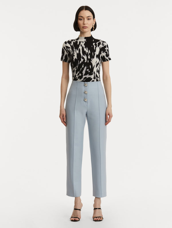 Oscar De La Renta Button-Detailed Wool Pant
