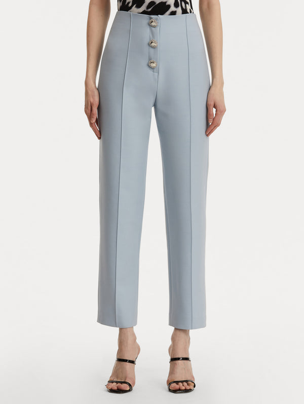 Oscar De La Renta Button-Detailed Wool Pant
