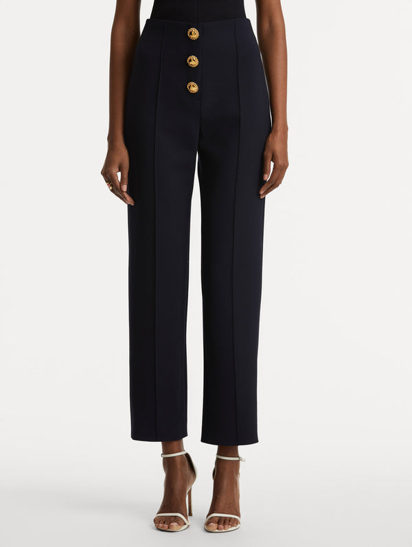 Oscar De La Renta Button-Detailed Wool Pant