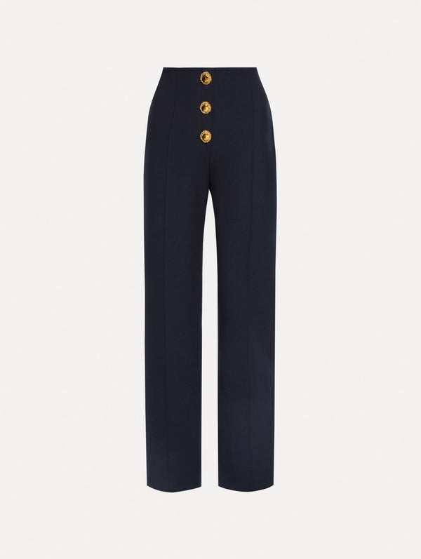 oscar de la renta Button-Detailed Wool Pant
