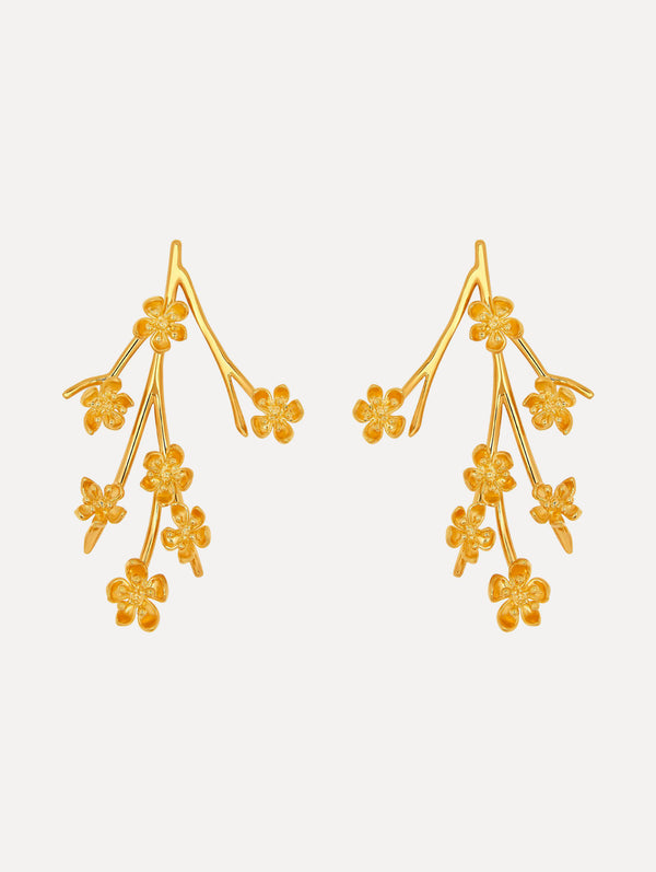 oscar de la renta Cherry Blossom Branch Earrings