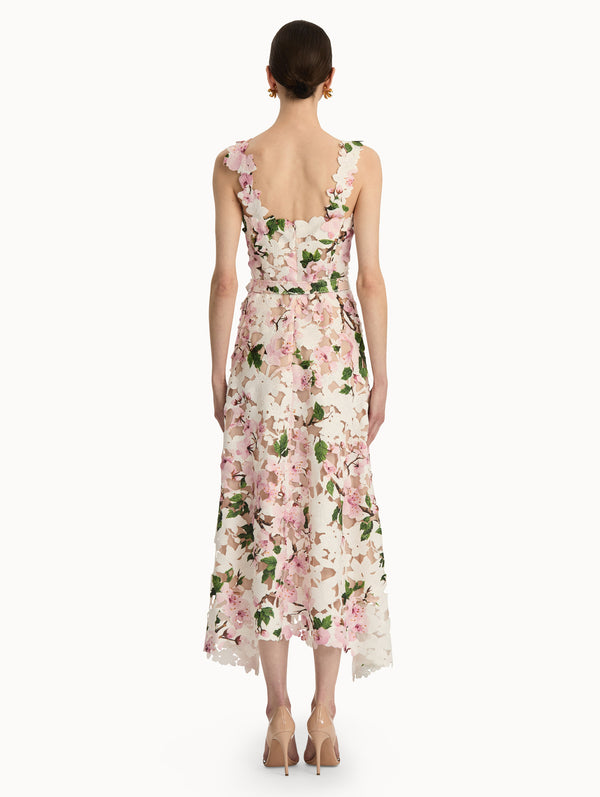 Oscar De La Renta Cherry Blossom Guipure Dress