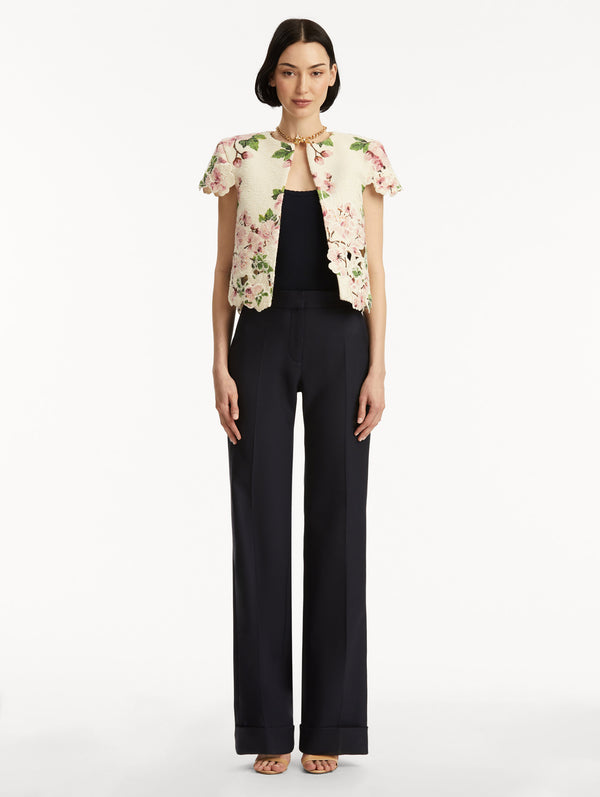 Oscar De La Renta Cherry Blossom Tweed Jacket