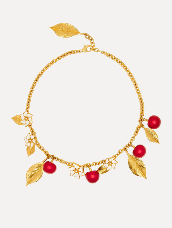 oscar de la renta Cherry Necklace