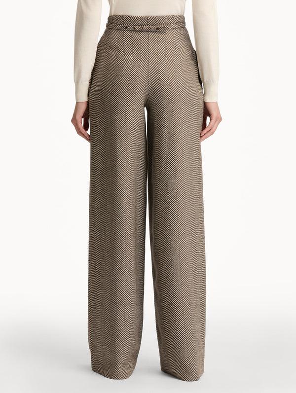 Oscar De La Renta Chevron Cashmere-Blend Pant