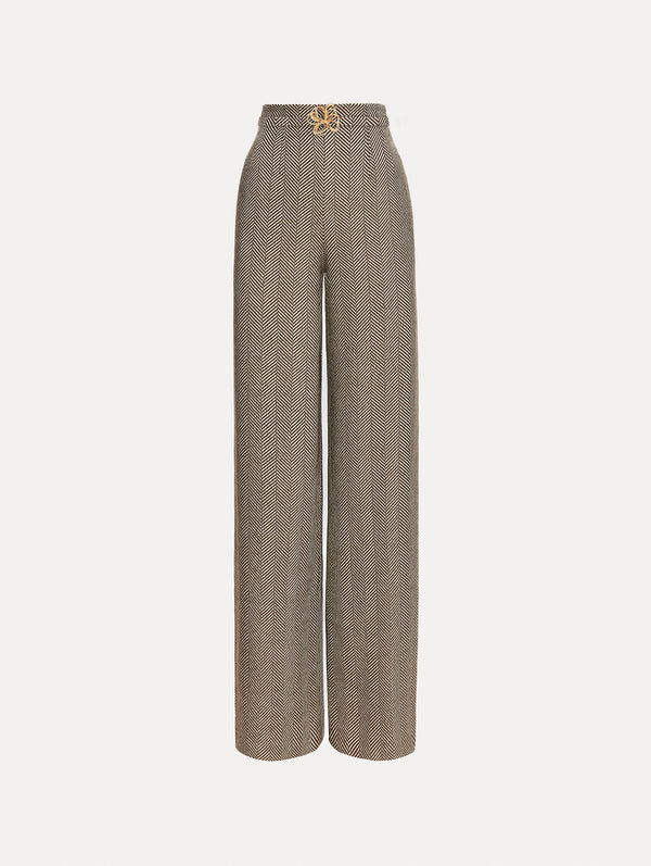 oscar de la renta Chevron Cashmere-Blend Pant